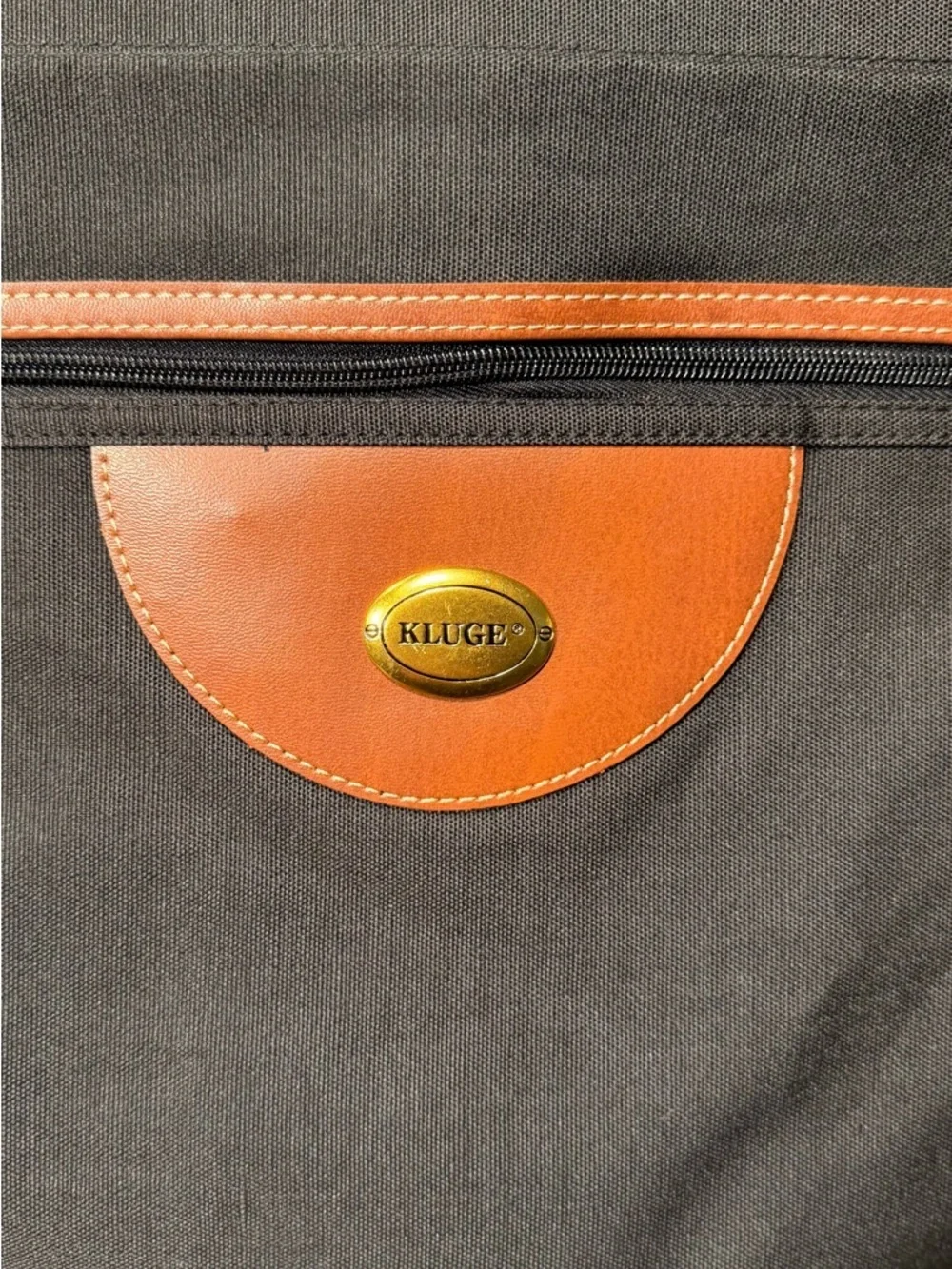 Kluge Vintage Bifold Garment Bag Travel with Hanger Black/Brown